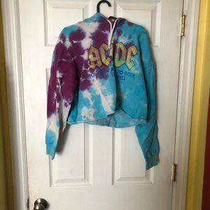 AC DC cropped hoodie